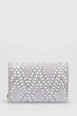 Diamante & Pearl Clutch Bag