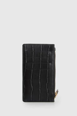 Lila Croc Emboss Leather CC Holder