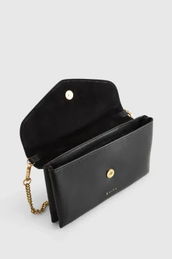 Lila Leather Chain Crossbody Purse