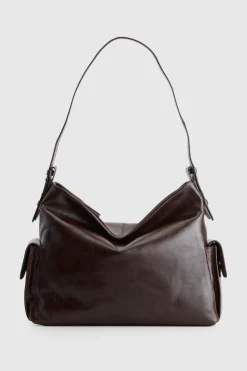 Narda Leather Pocket Hobo Bag
