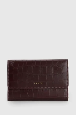 RFID Lila Croc Emboss Med Wallet